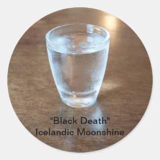 Icelandic Moonshine "Black Death" Round Stickers