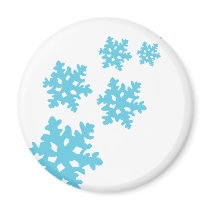 icey Snowflakes blue magnets