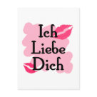postcard - Ich Liebe Dich - I love you in  German