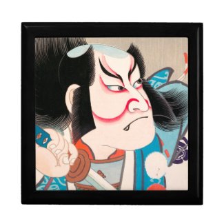 Ichikawa Danjuro kabuki samurai warrior tattoo art Keepsake Boxes