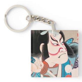Ichikawa Danjuro kabuki samurai warrior tattoo art Acrylic Key Chains