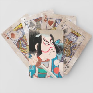Ichikawa Danjuro kabuki samurai warrior tattoo art Deck Of Cards