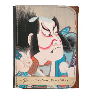Ichikawa Danjuro kabuki samurai warrior tattoo art Trifold Wallet