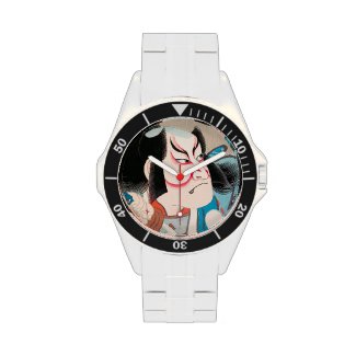 Ichikawa Danjuro kabuki samurai warrior tattoo art Wrist Watch