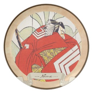 Ichikawa Danjuro V in a Shibaraku Role Katsukawa Party Plates