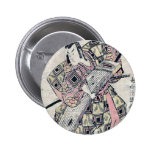 Ichikawa Yaozo holding a koto by Torii,Kiyotsune Pinback Buttons