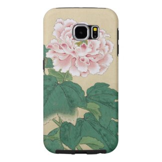 Ichimiosai Bee And Peony Floral Vintage Fine Art Samsung Galaxy S6 Cases