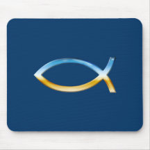 Ichthus - Christian Fish Symbol  Sky & Ground Mouse Pads