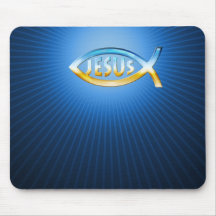 Ichthus - Christian Fish Symbol Sky & Ground Mousepad