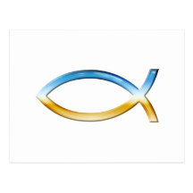 Ichthus - Christian Fish Symbol  Sky & Ground Post Card