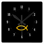 Ichthus - Christian Fish Symbol Wall Clock