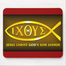 ICHTHUS: Jesus Fish Symbol mousepads