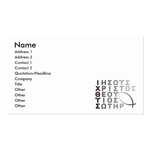Ichthys Business Card Template (front side)