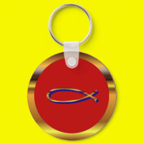 Ichthys Red-Gold Keychain