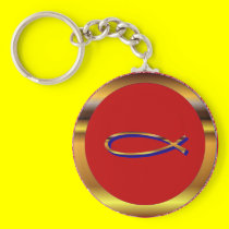 Ichthys Red-Gold Keychain keychains
