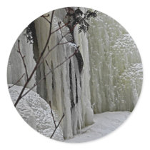 Icicle Falls Round Sticker