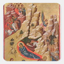Icon depicting the Nativity Square Stickers
