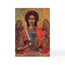 Icon of the Angel Michael, Greek, 18th century Greeting Cards