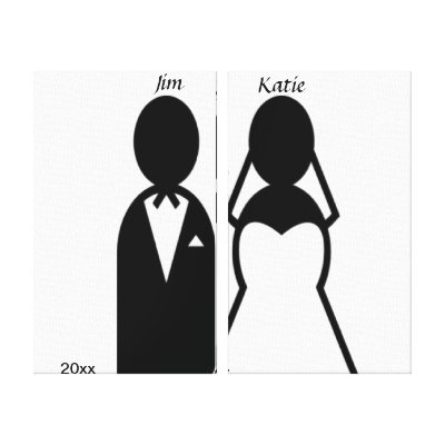 Icon Wedding Couple Gallery Wrapped Canvas