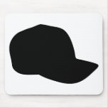icono negro de la gorra de béisbol alfombrillas de ratón