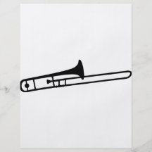 icono negro del instrumento del trombone flyer personalizado