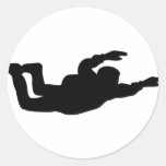 icono skydiving del skydiver pegatinas redondas