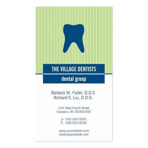 Iconographic Dental Appointment Business Card Template (front side)