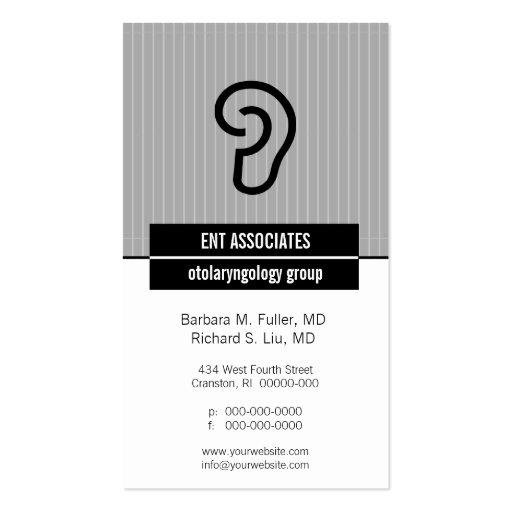 Iconographic Ear Appointment Business Card (front side)