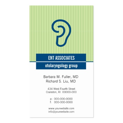 Iconographic Ear Appointment Business Card Templates (front side)