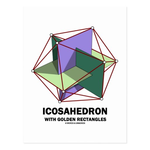 Icosahedron With Golden Rectangles (Geometry) Post Cards
