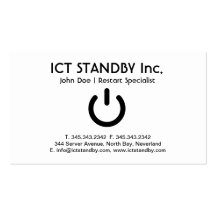 ICT business card Standby or "on and off" symbol