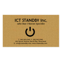 ICT cardboard business card Standby
