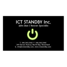 ICT cool green glow business card Standby