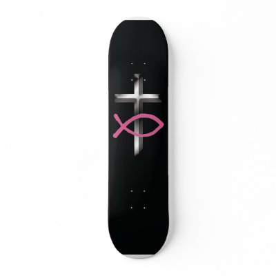 Icthus & Cross Skateboard Decks by Christianphotogirl
