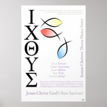 Icthus Fish Symbol English Spelling Posters