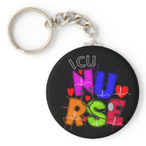 ICU Nurse Gifts, Artsy QRS design Keychains