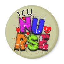 ICU Nurse Gifts, Artsy QRS design Refrigerator Magnets
