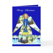 icy blue christmas angel cards