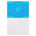 Icy Blue Fractal Monogram Blank Custom Stationery