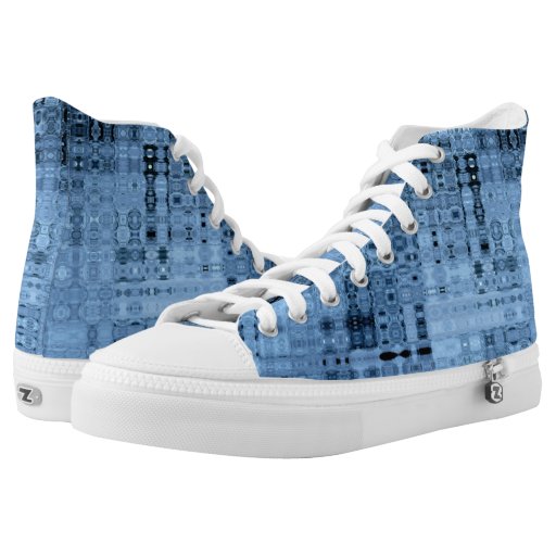 Blue mosaic print shoes