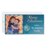 Icy Blue Merry Christmas Picture Card