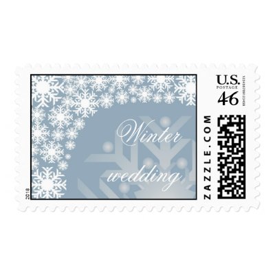 Icy Blue Snowflakes - Winter wedding stamp