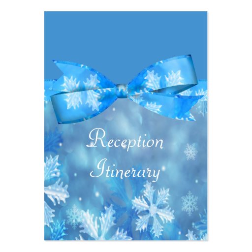 Icy Blue Winter Wonderland Wedding Business Card Template