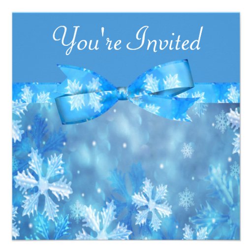 Icy Blue Winter Wonderland Wedding Invites