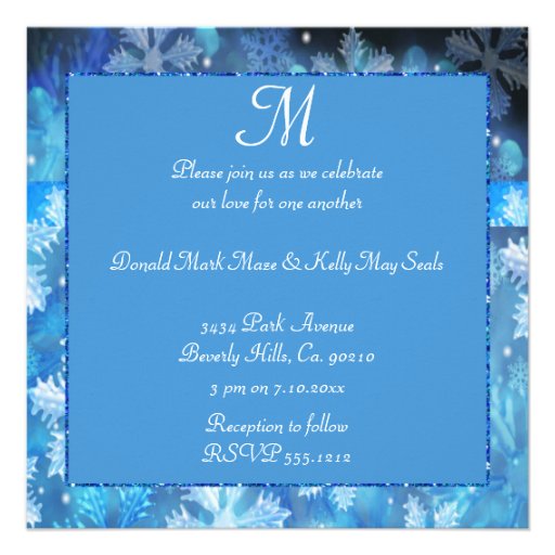 Icy Blue Winter Wonderland Wedding Invites