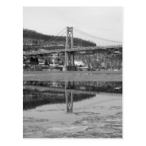 Icy Bridge Tower Reflection postcards