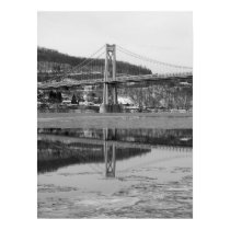 Icy Bridge Tower Reflection posters