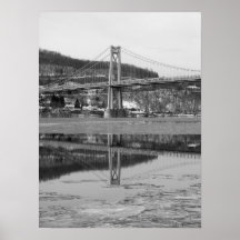Icy Bridge Tower Reflection Print