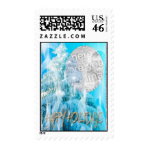 icy christmas tree postage stamps