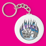 Icy Flaming Dice Key Chains